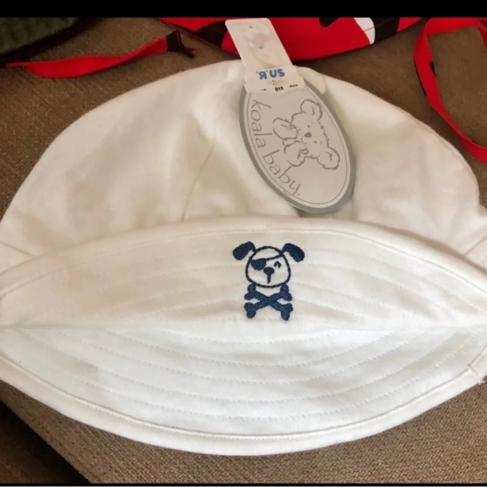 Baby Hats Bundle Red, Green, Blue, White lot of 4 Shade Sun Protection Kawaii